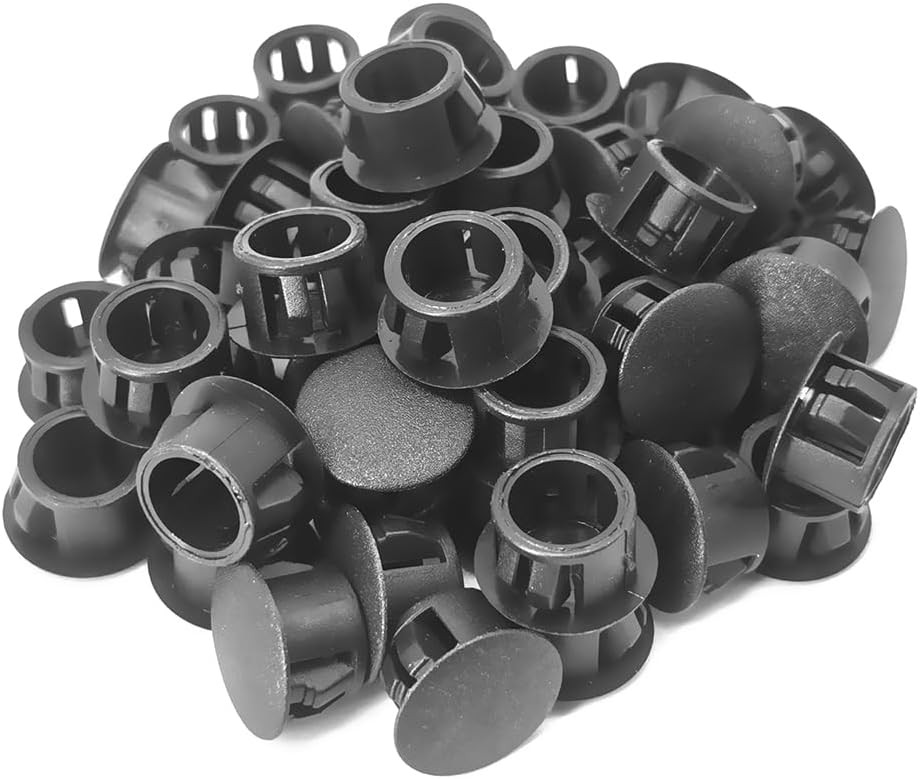 Hole Plugs 1/2" Plastic Flush Type Hole Plugs Snap in Locking Hole Tube Screw