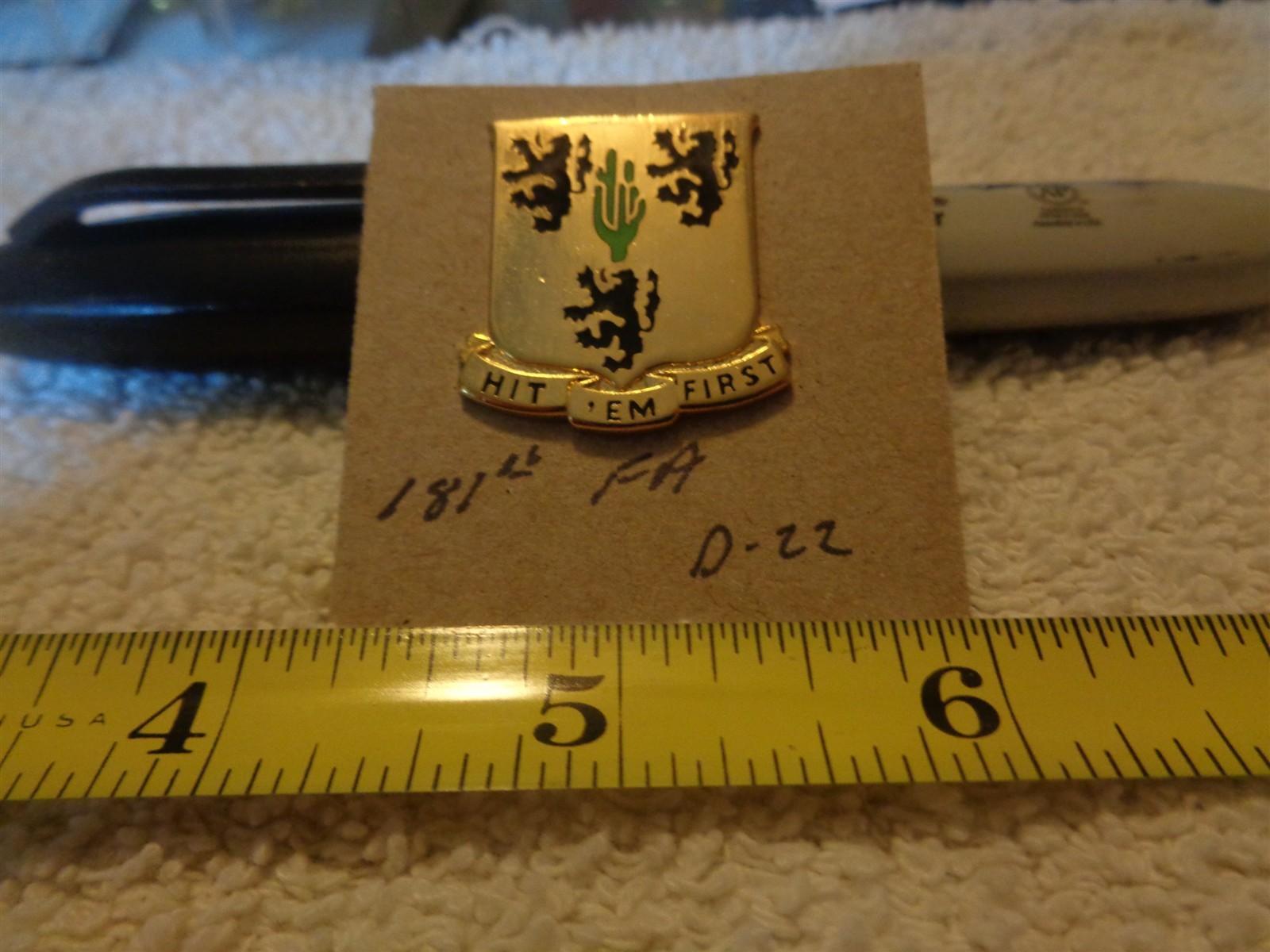 181st Field Artillery D-22 Unit Crest, DI, DUI (DRAW#95)