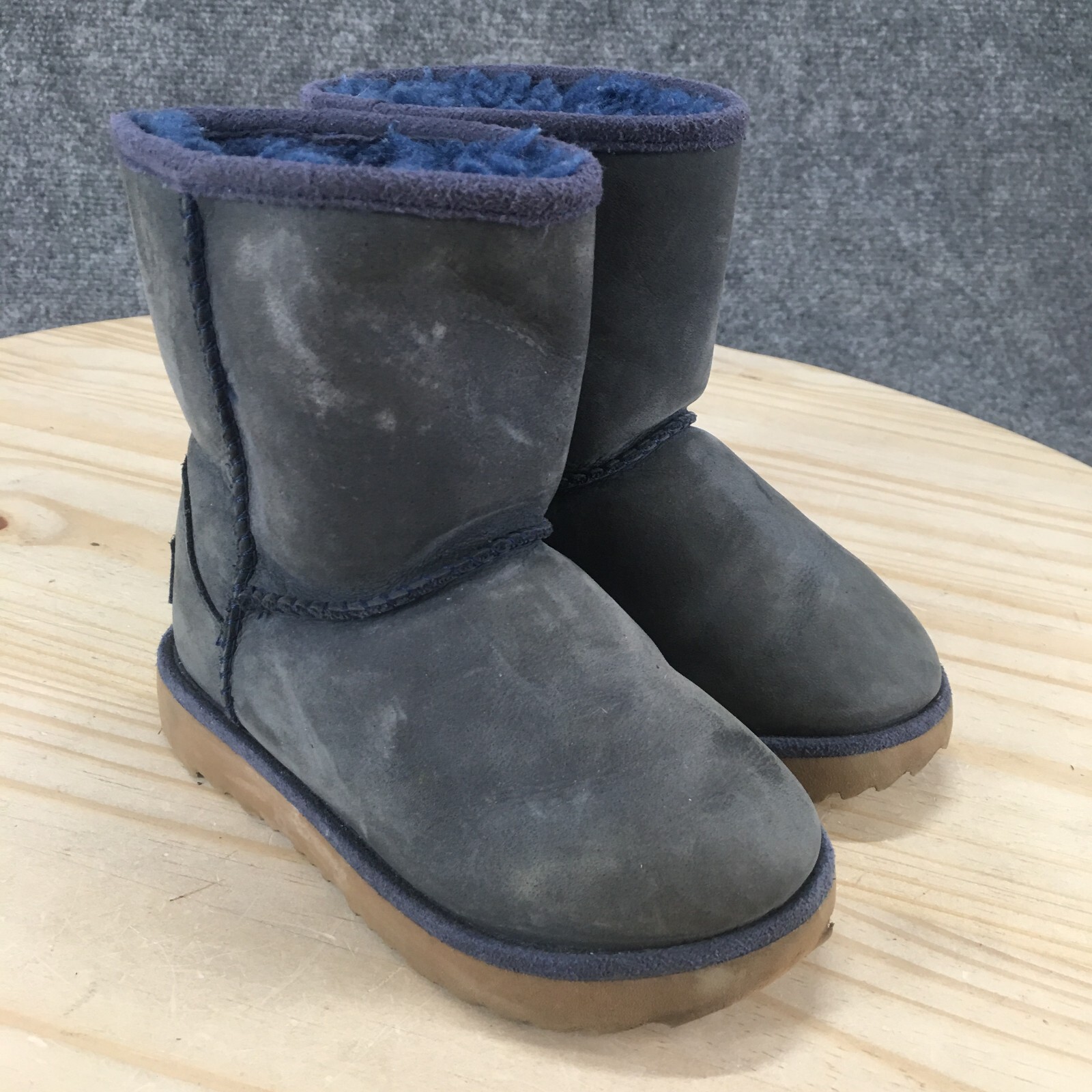 UGG Boots Children 9 Classic Mini Shearling Blue Pull On Ankle Top SN 101964