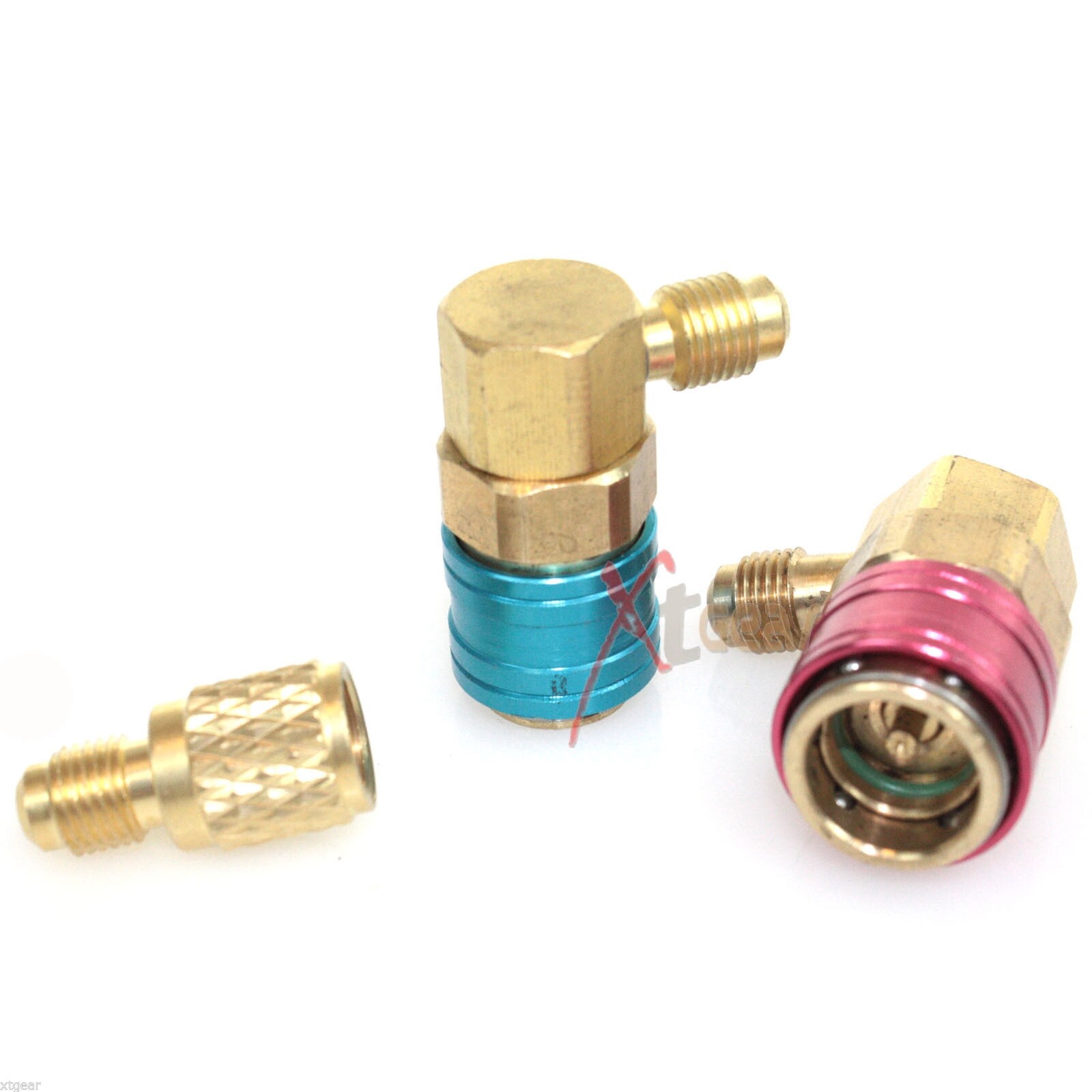 R12 To R134a A/C Manifold Gauge Conversion Kit High Low Angle Quick Adapter ACME