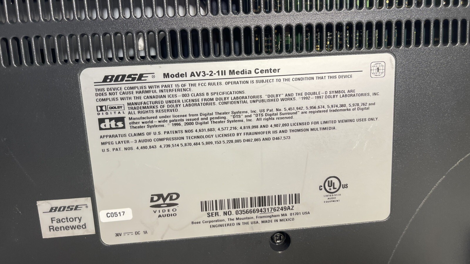 Bose Model AV3-2-1II Media System. DVD Home Theater System Tested!!!