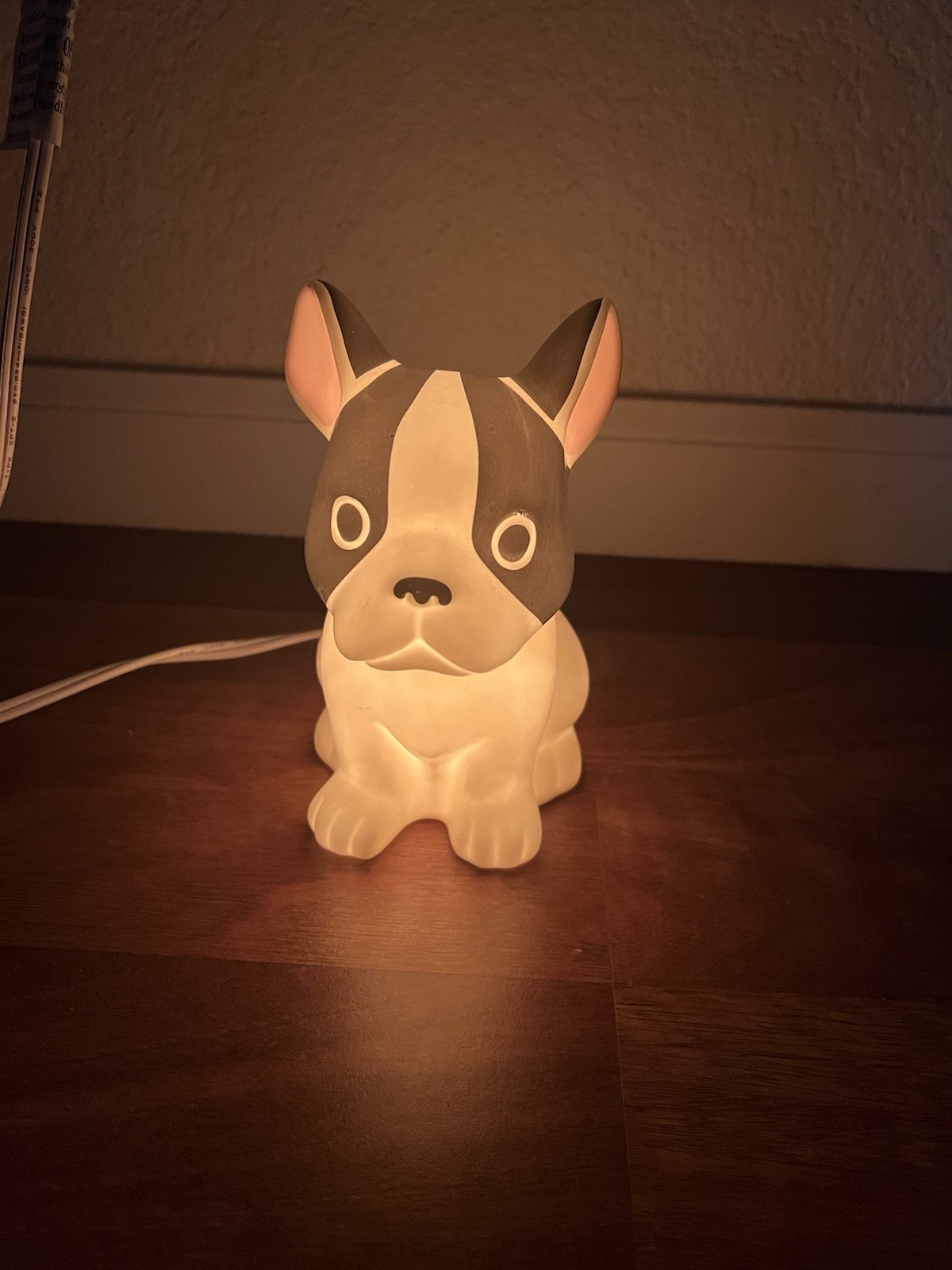 French Bulldog Pup Dog Black & White Ceramic Night Light Lamp Target Exclusive