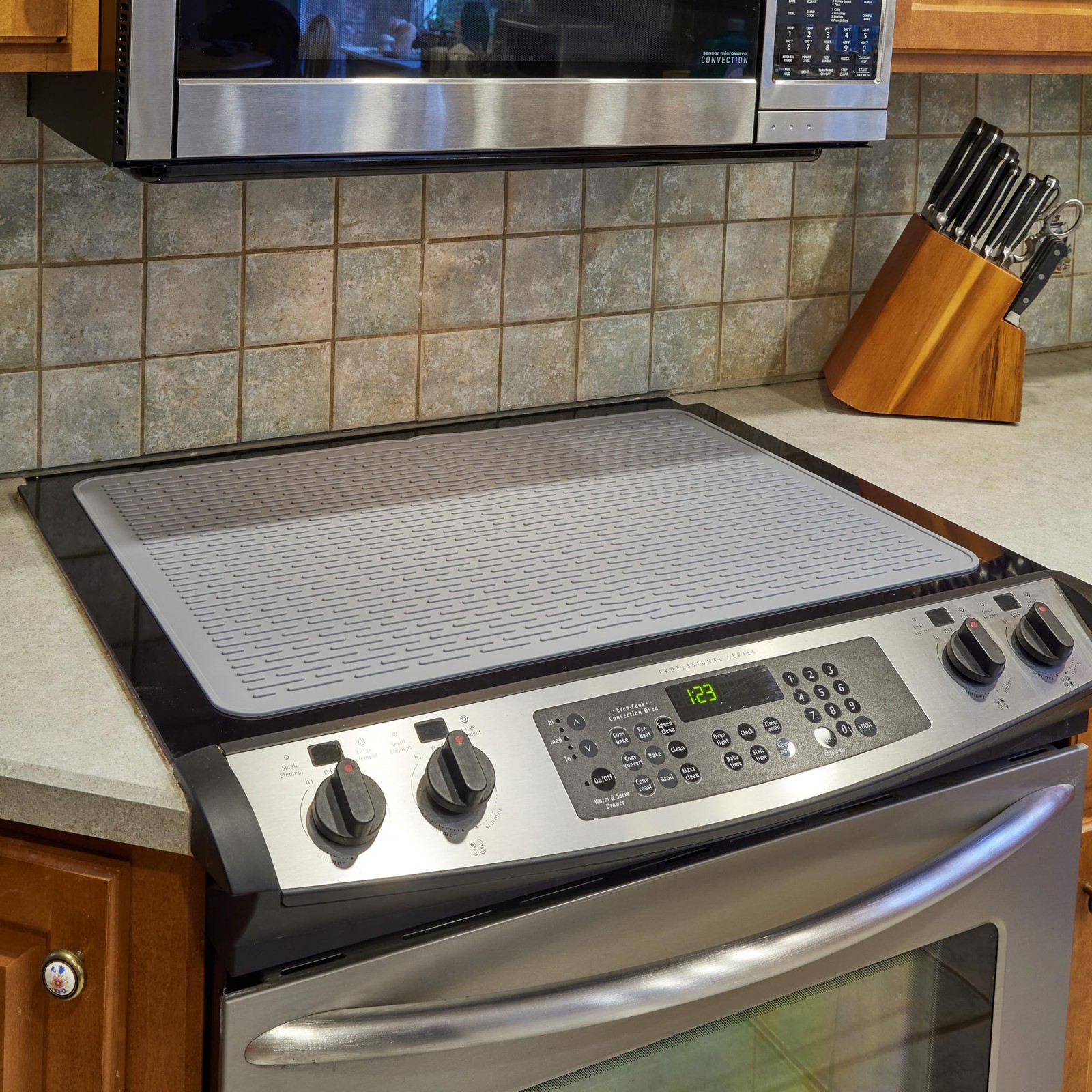 Silicone Stove Mat for Glass Stove Top, Glass Cooktop Protector, XL Dish Dryi...