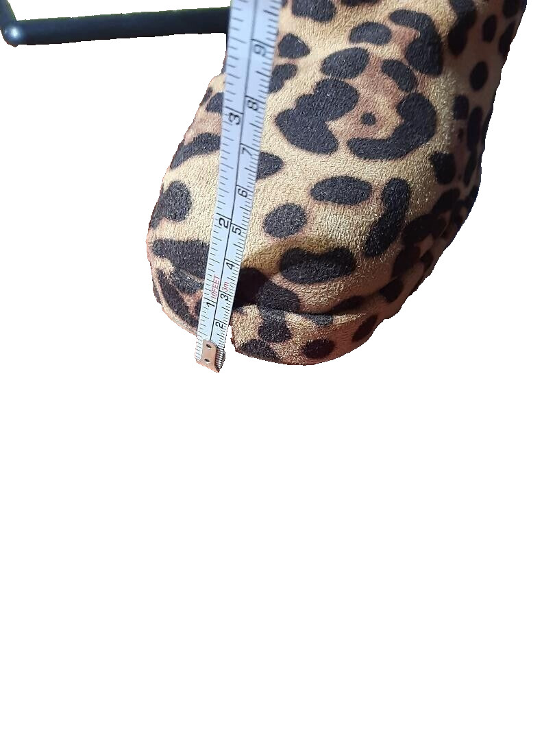 Leopard Print Suede Point Toe Block Heel Boot Sz 8.5 Worn Once