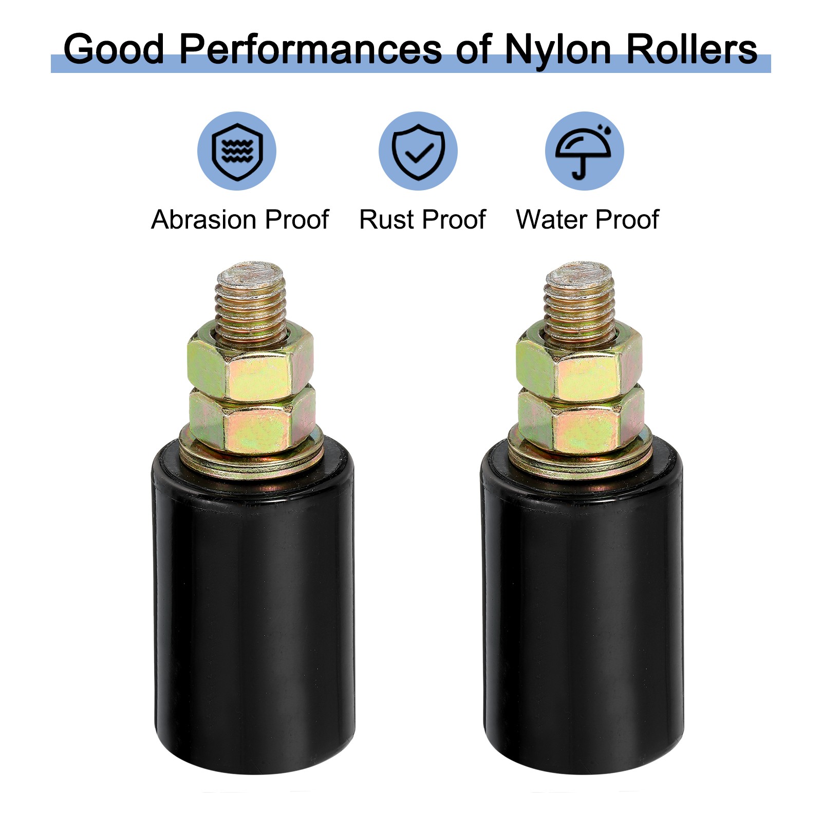 Slide Gate Guide Roller with l Post Bracket 2.4" Nylon Rollers Gate Black