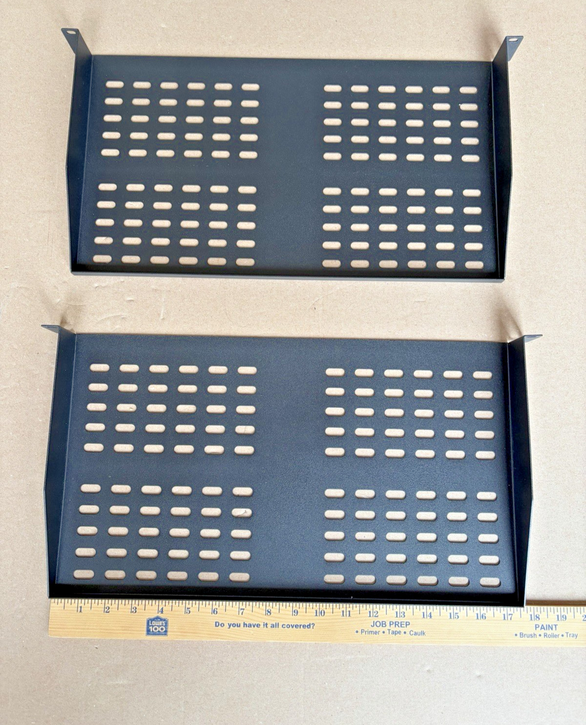 2Pcs 1U Server Rack Shelf Vented Shelves for Good Air Circulation 17.6''x10''