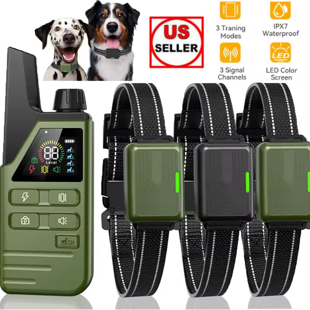 1-3 Dogs Shock Collar 4500FT Dog Training Collar Remote Waterproof Rechargeable