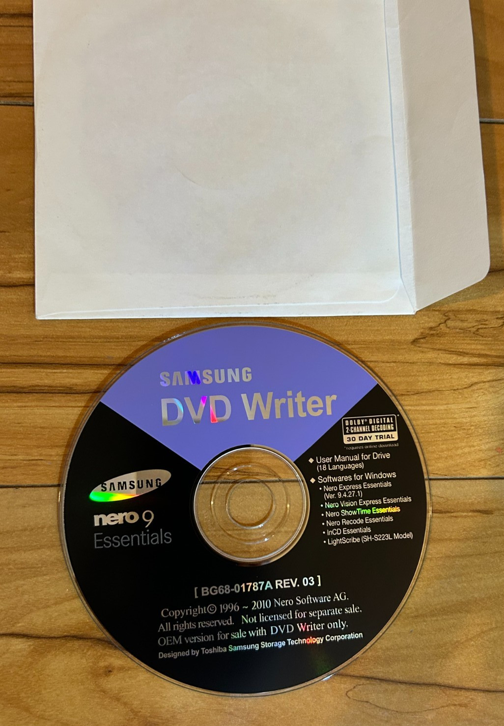 SAMSUNG DVD/CD Nero 9 Essentials CD Writing Burning Tools