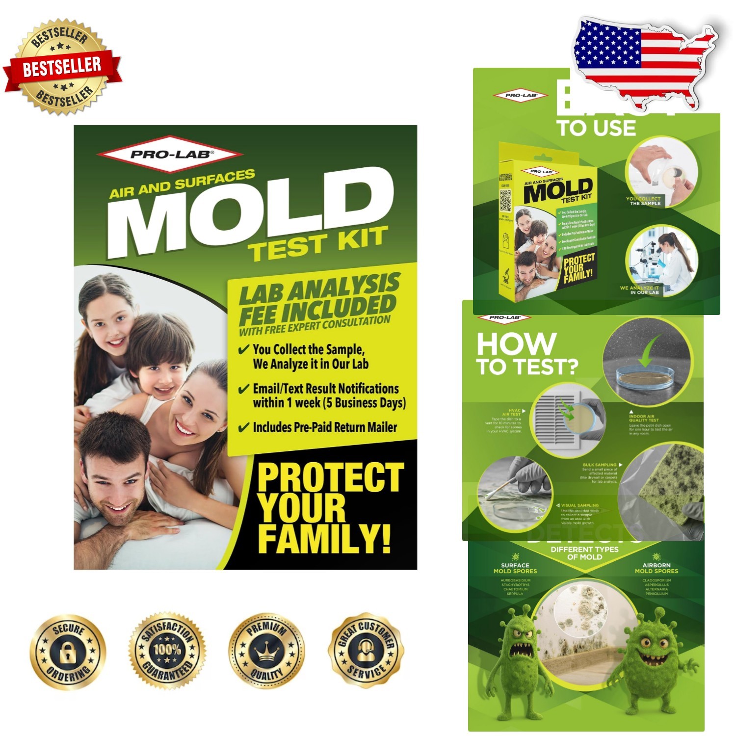 Easy Mold  Kit: 3 Tests Incl. Lab Fee & Expert Advice | Pro Results