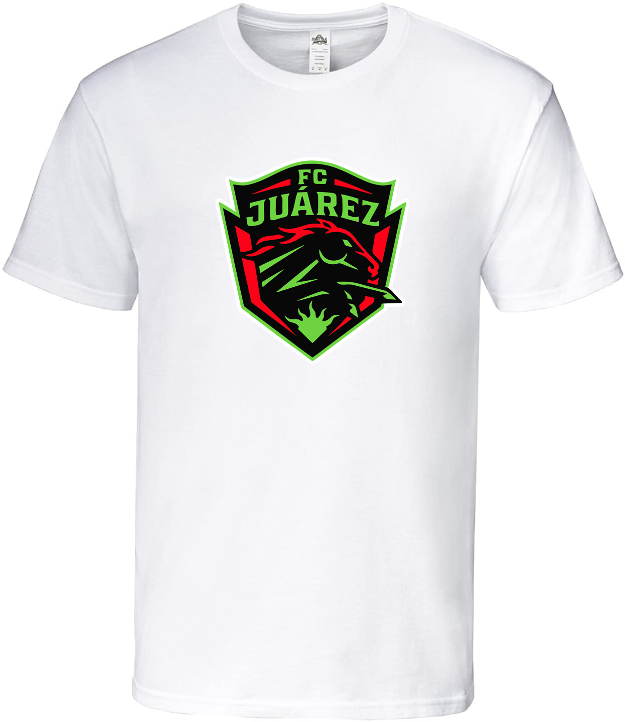Bravos de Juarez T-Shirt 100% Cotton  White,Black Crew Neck