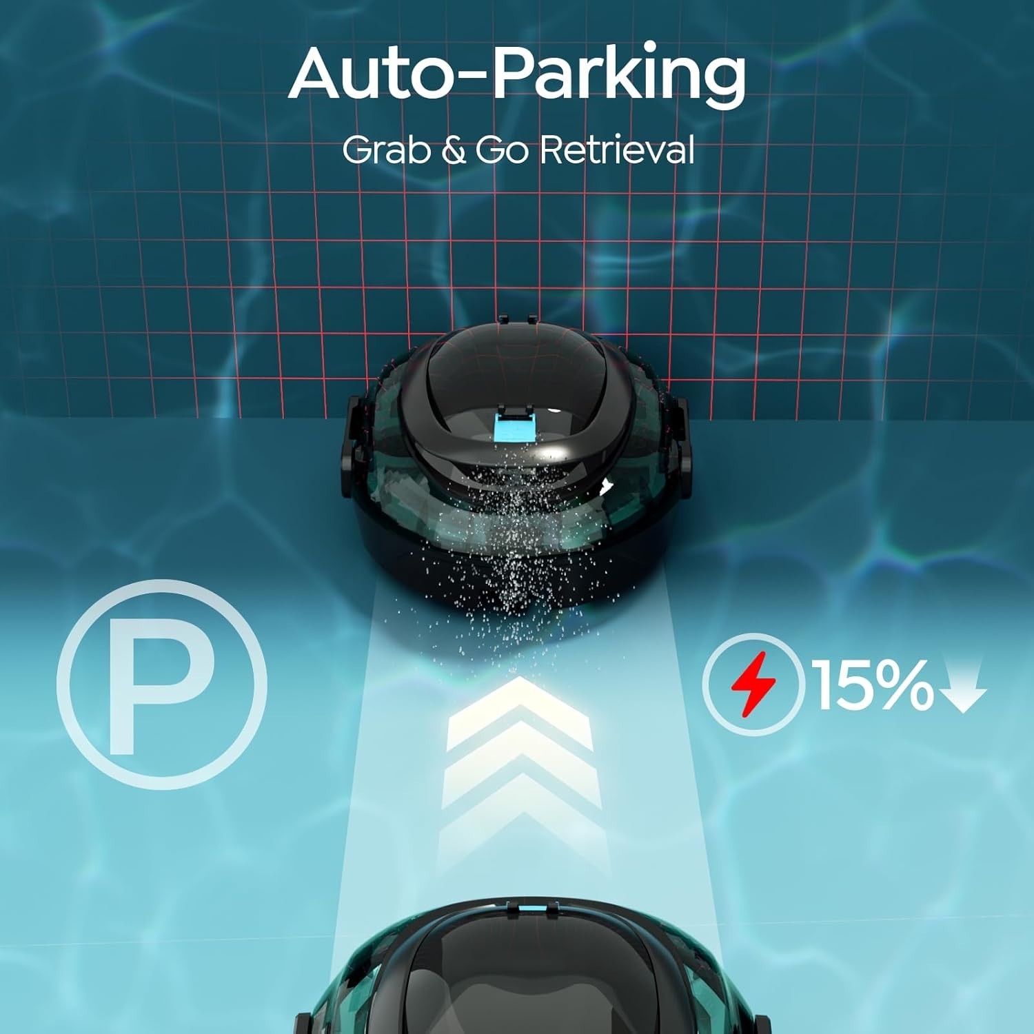 BRINBO S2 Cordless Pool Vacuum Robot; Automatic Flat Pool Cleaner