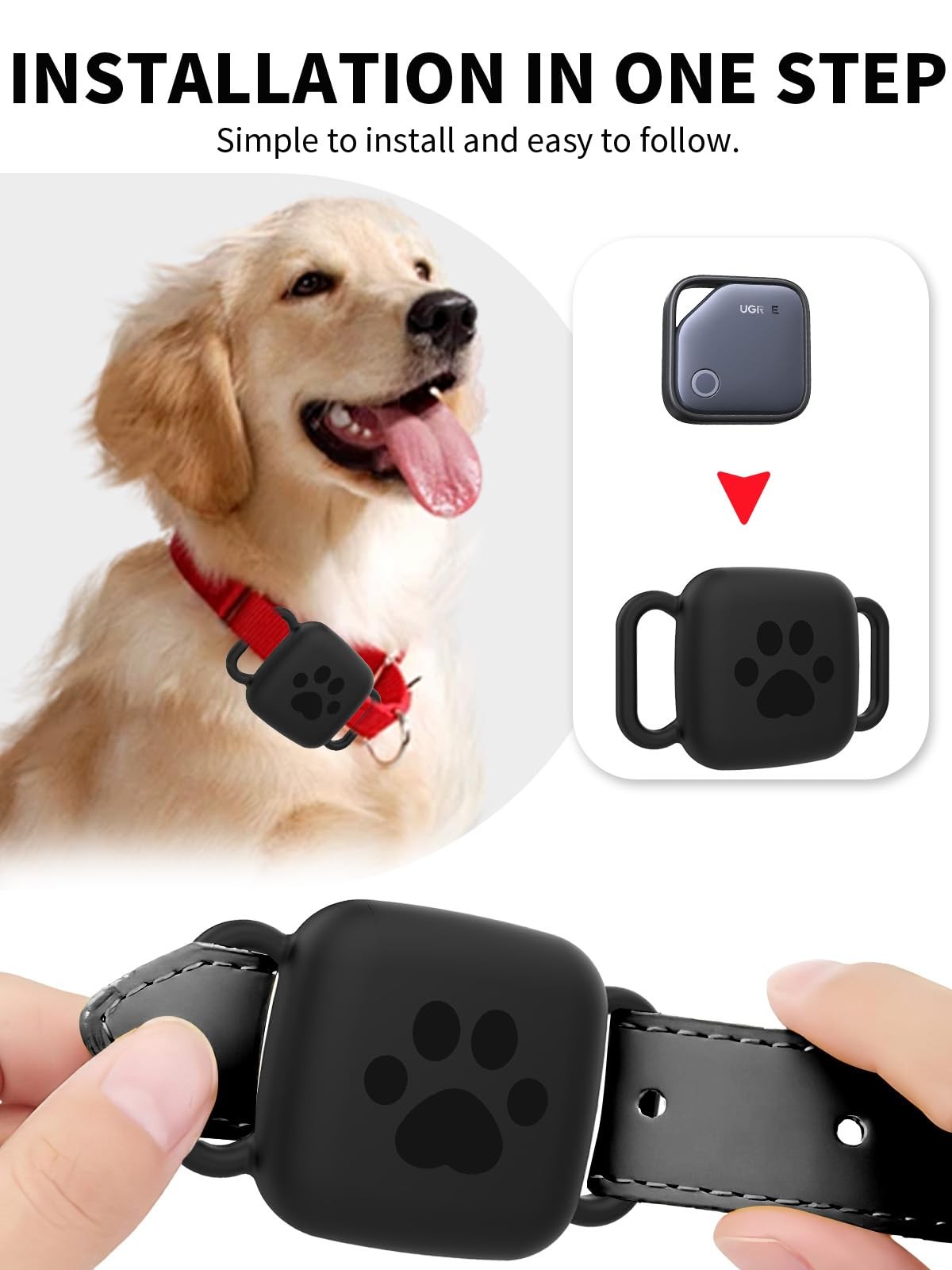 2-Pack Pet Case for UGREEN SmartTrack– Protective Waterproof Silicone Black