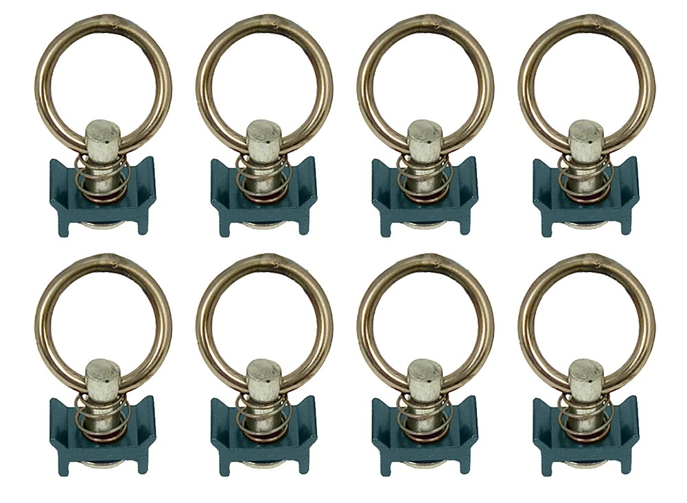 Pit Posse L Track Stud Ring Spring Loaded S Track Tie Down Anchor Blue (8 Pack)