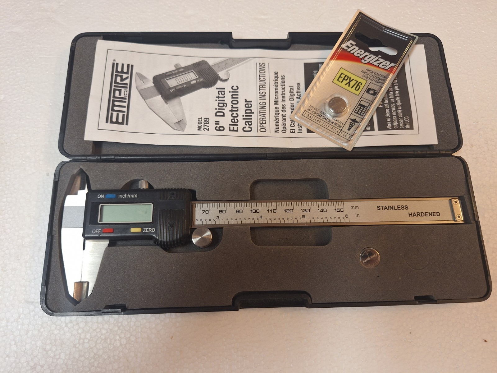 Empire 2789 6" Caliper LCD Digital Display Inches or MM Depth Measurement