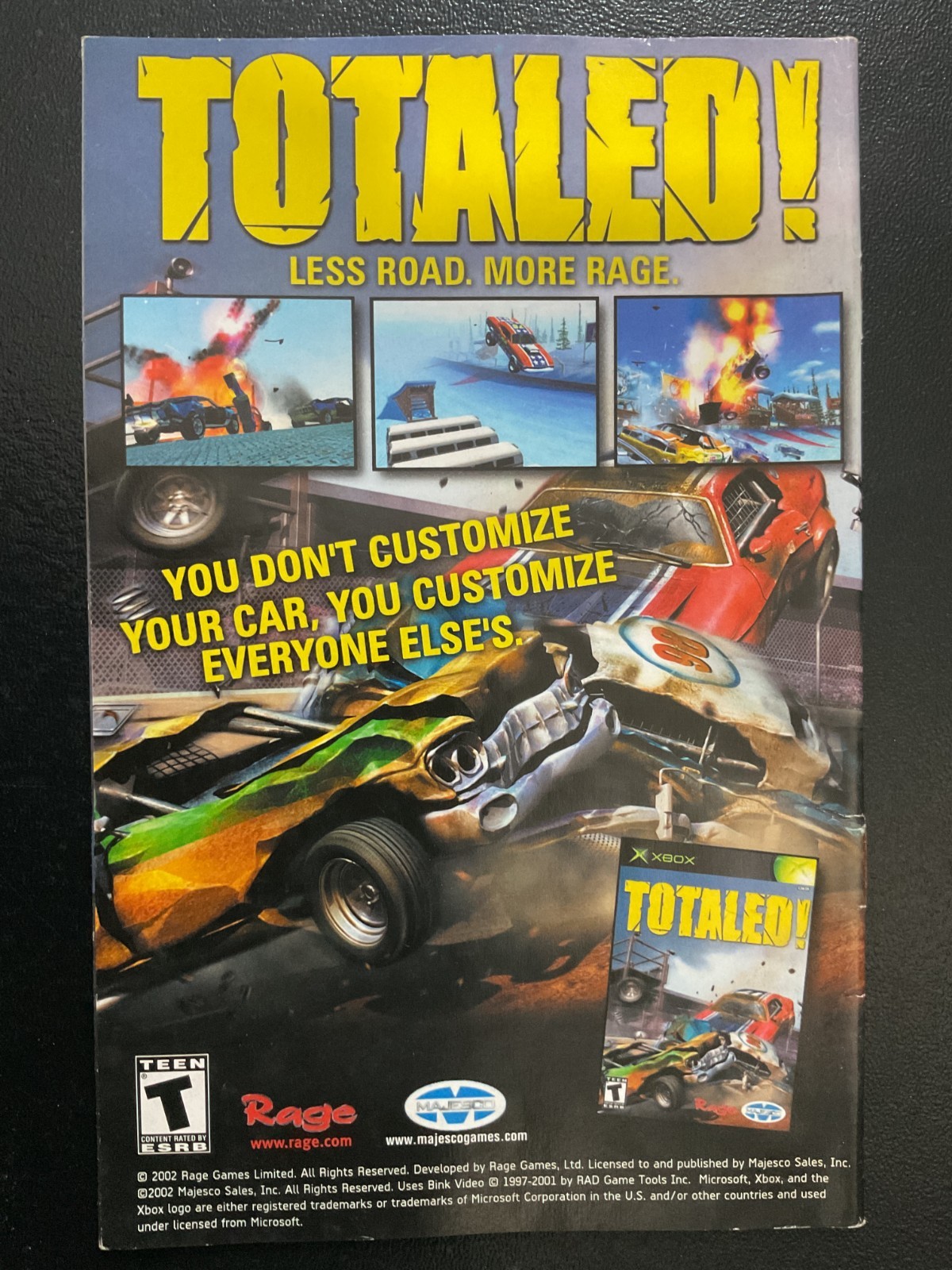 Gun Metal Microsoft XBOX Instruction Manual Only