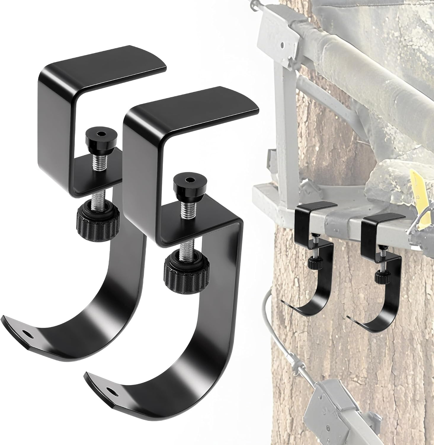 Metal Hunting Tree Stand Seat Hangers 2PCS Adjustable Treestand Gear Hanger for