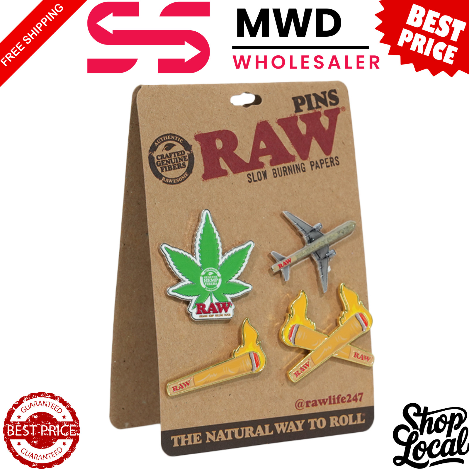 RAW Classic Enamel Badge Pin Set – Official Collectible Pins + Free Stickers
