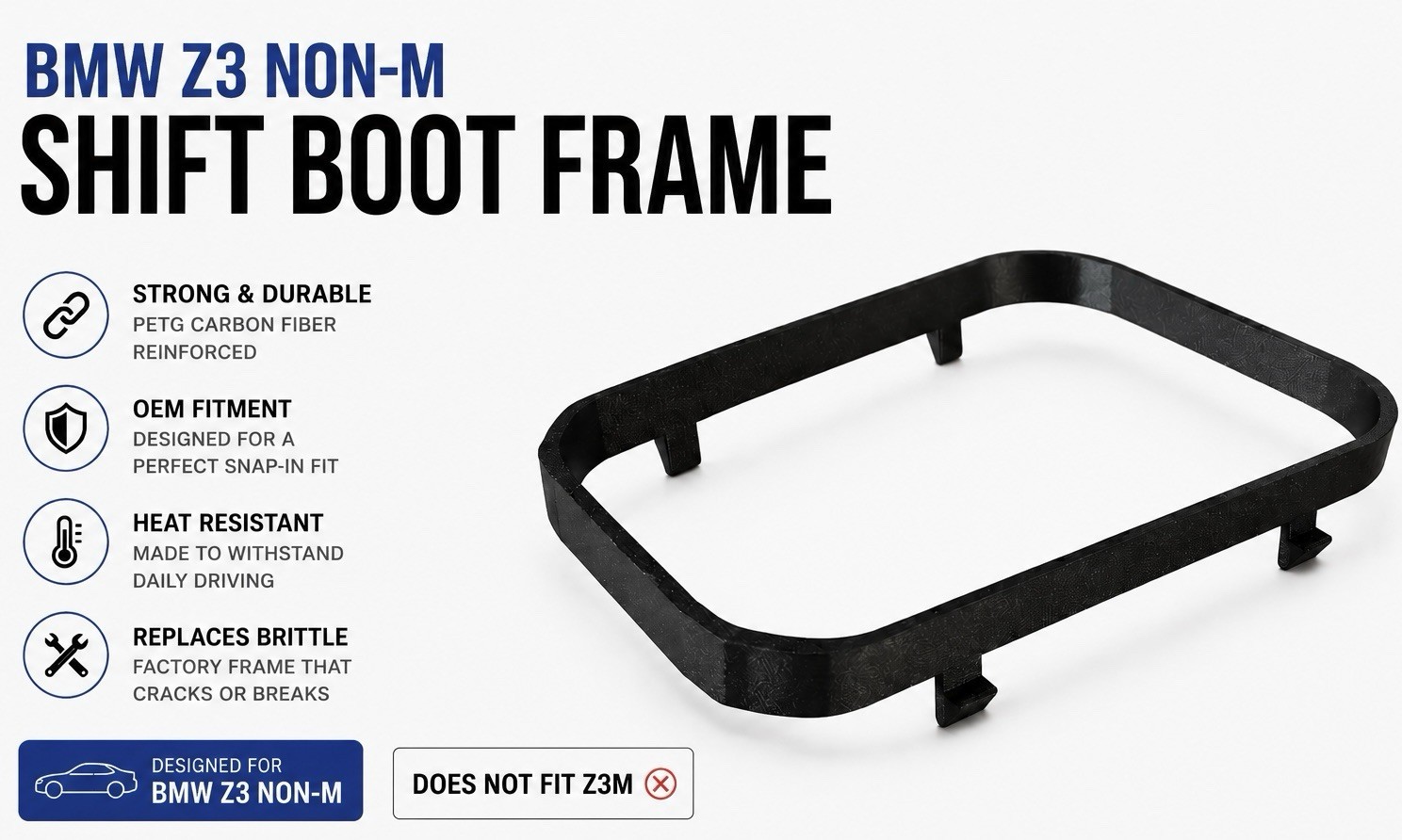 BMW Z3 Non-M Coupe and Roadster Shift Boot Frame | Replacement Mounting Ring