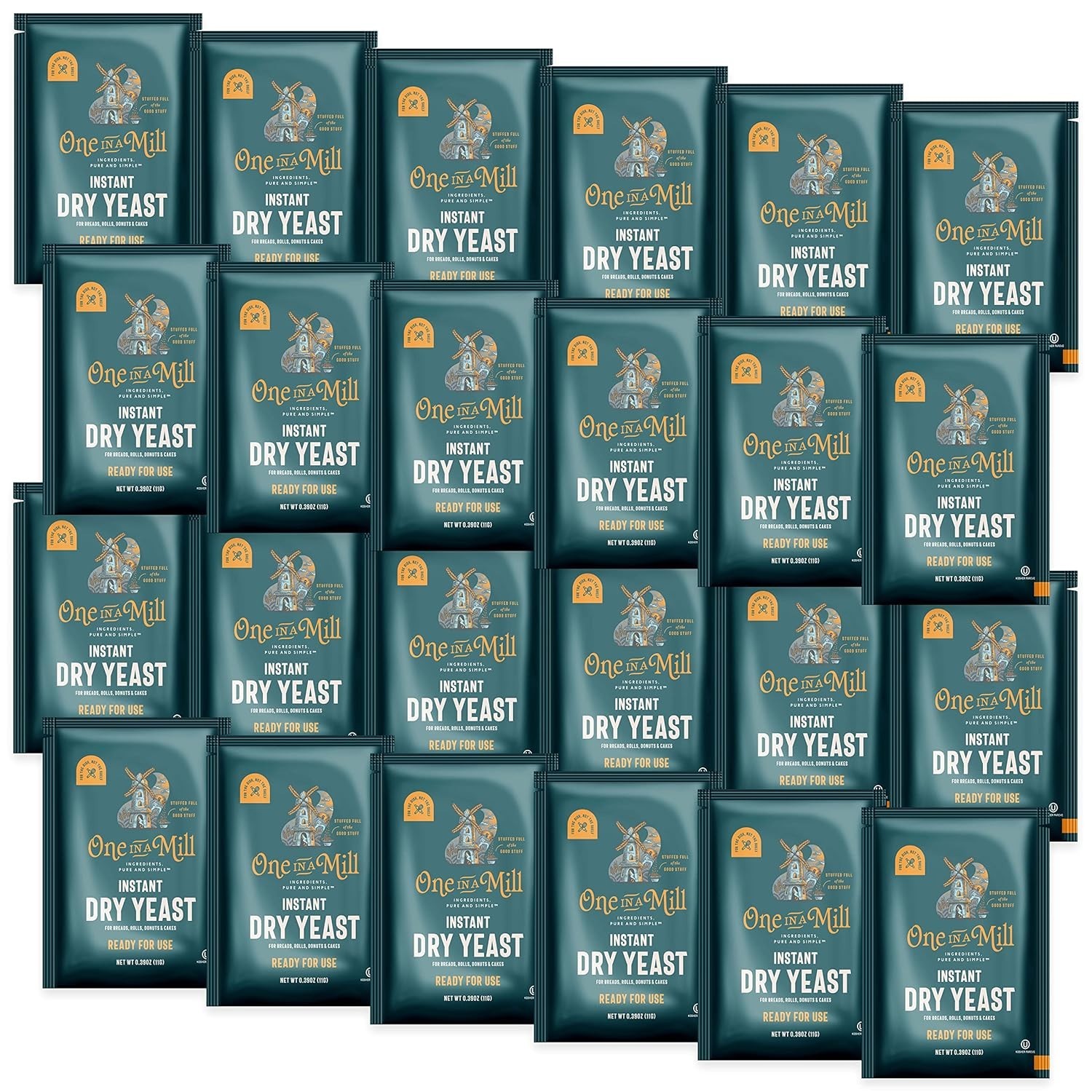 24 Pack Instant Dry Yeast | Fast Acting Self-Rising Baking Yeast for Bread