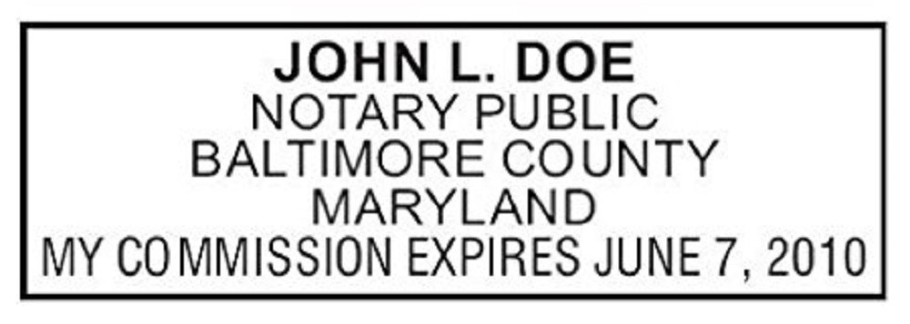 Custom Rectangle State of Maryland| Self-Inking NOTARY SEAL RUBBER STAMP