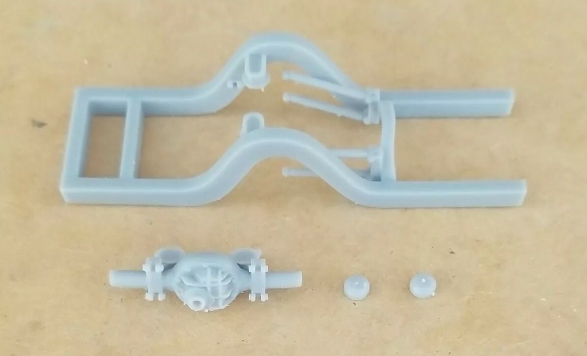 RESIN 3D PRINTED 1/24 1/25 NARROWED REAR FRAME CLIP W/ 4-LINK & 9" FORD REAREND
