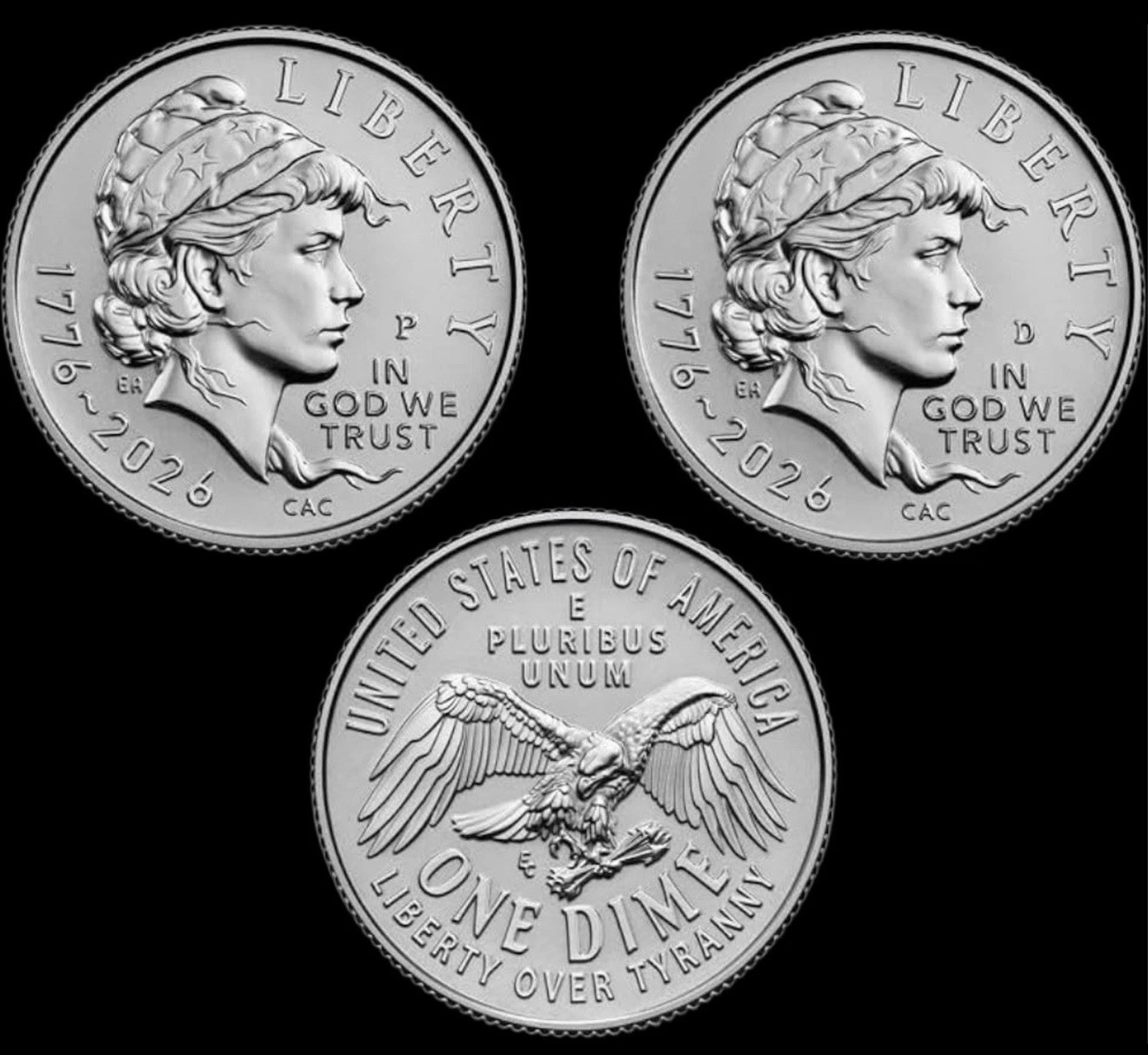 2026 P & D Emerging Liberty Dimes ✨ Uncirculated 2-Coin Set 🗽 1776-2026