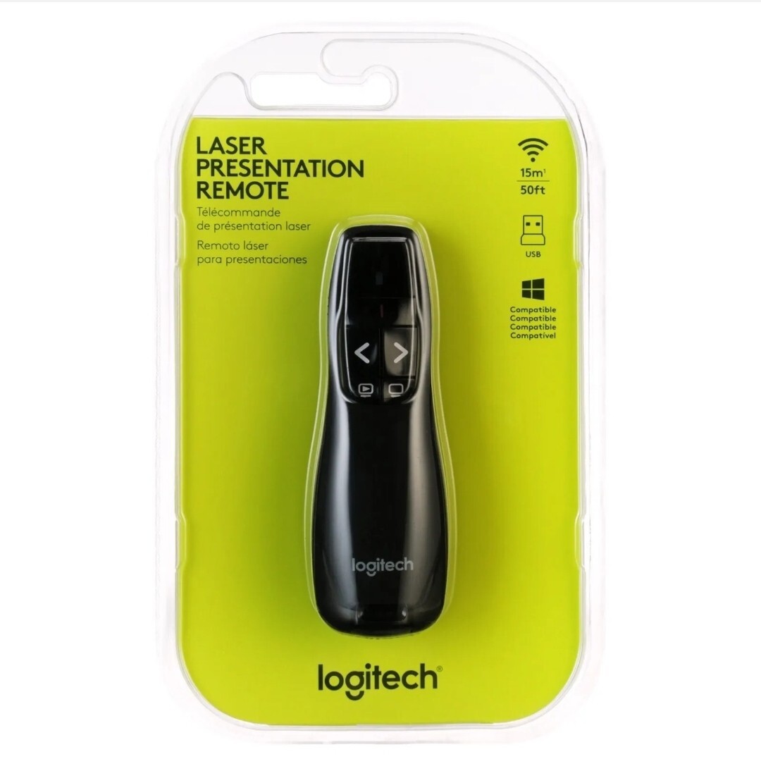 LOGITECH R400 Laser Presentation Remote BLACK Wireless 15 Meters MISSING CASE