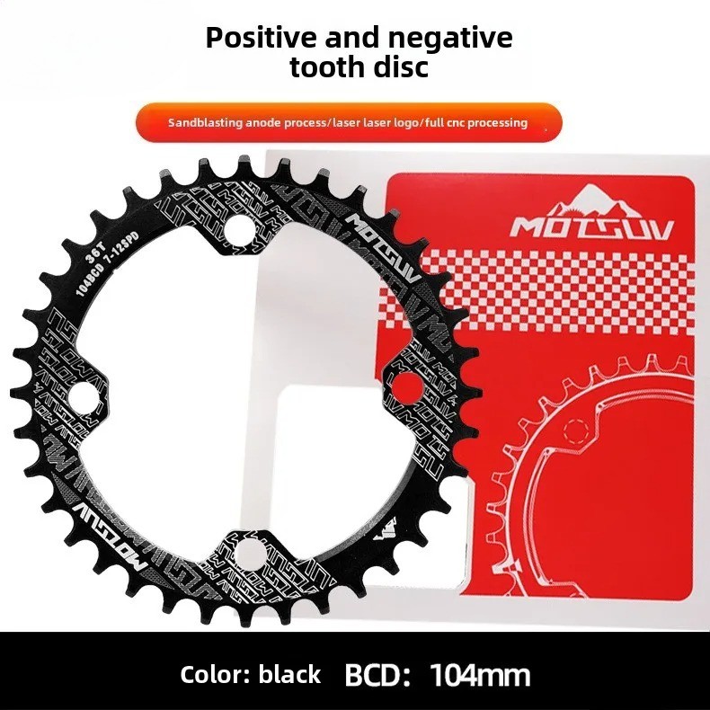 Mountain Bike 104BCD Tooth Disc Positive and Negative Tooth Disc 32T 34T 36T 38T