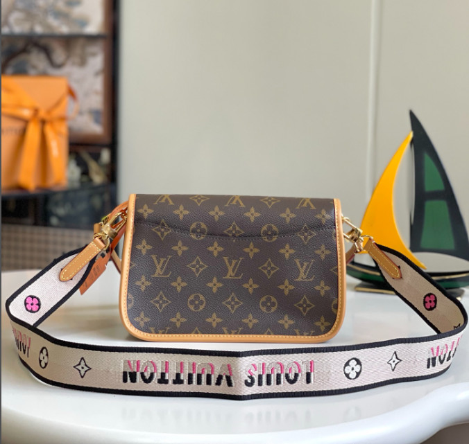 LVBeaute Monogram Canvas Flap Crossbody Printed Strap Ladies Shoulder Purse bag