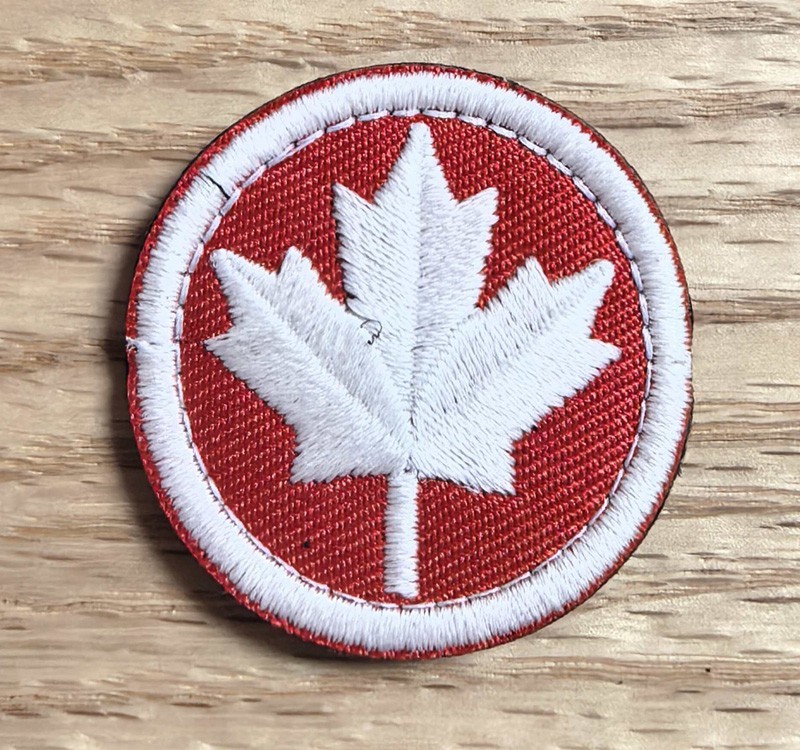 3PCS Min CANADA F/L CANADIAN MAPLE LEAF TACTICAL EMBROIDERED HOOK PATCH RED
