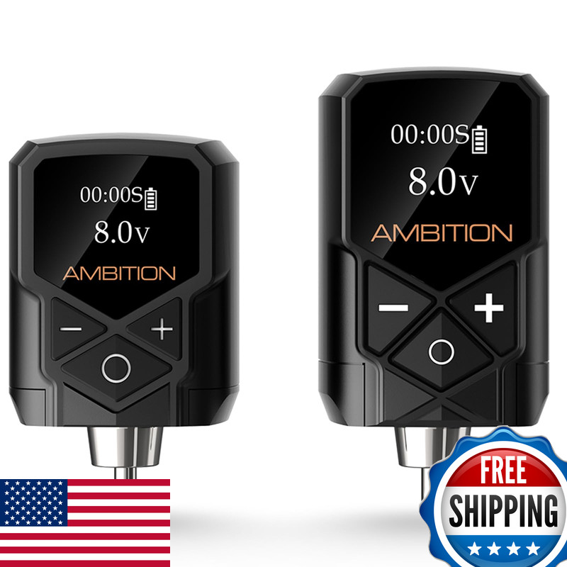 Tattoo Power Supply - Ambition 2Pcs Kuark Mini Wireless Portable Rca Tattoo