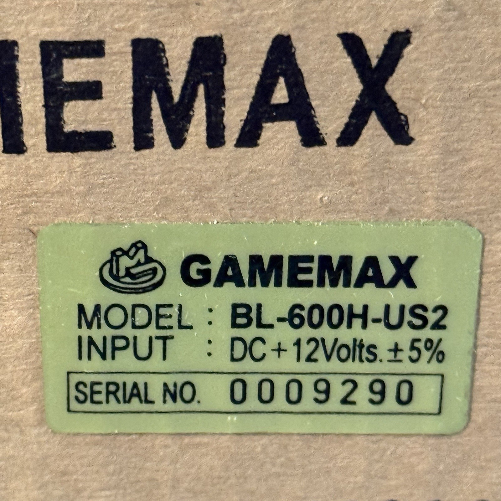 GAMEMAX BL-600H-US2 Bill Acceptor Validator NIB Includes Instruction Sheet