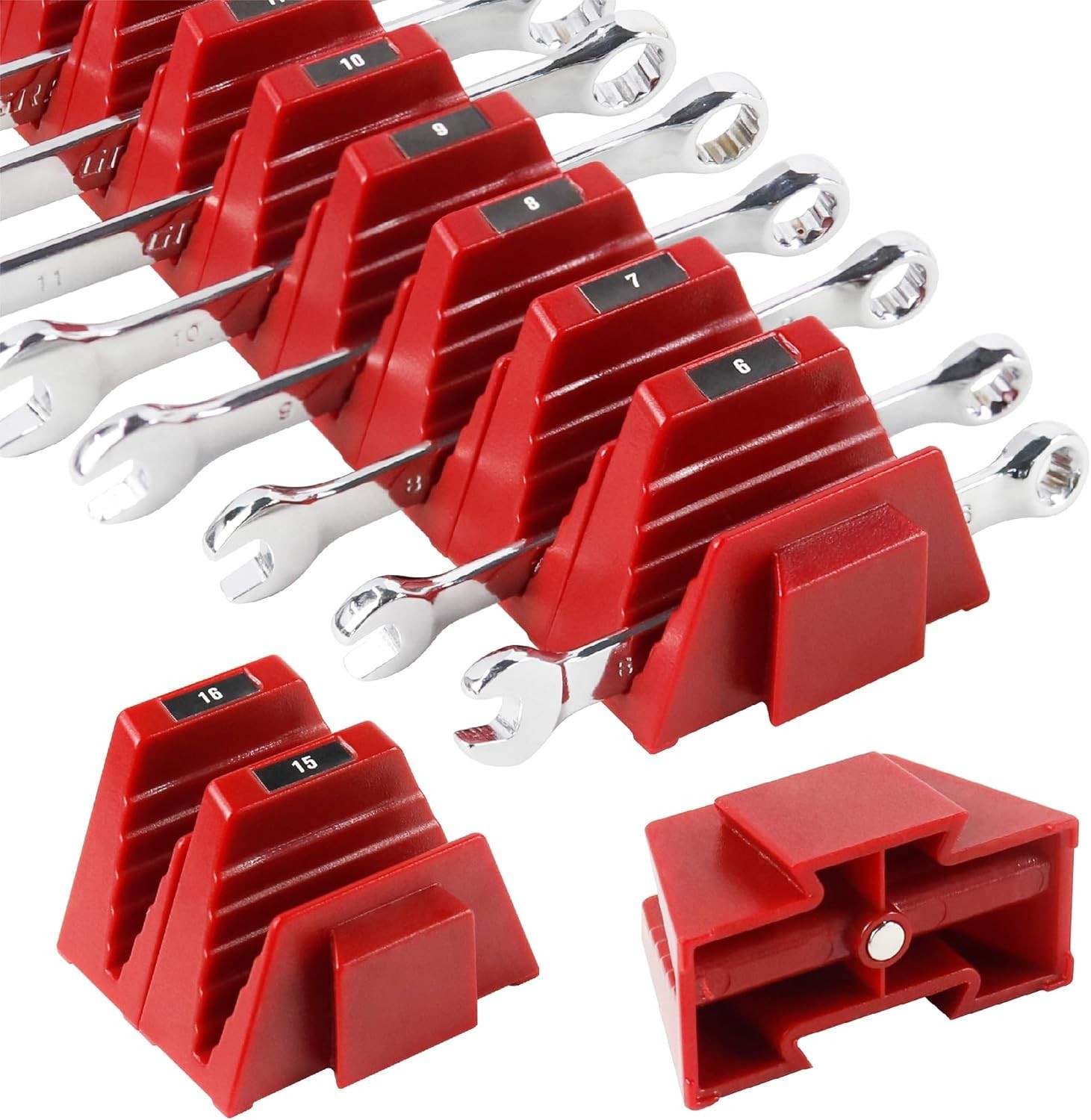 48PC Modular Wrench Organizer Magnetic, Wrench Organizer for Tool Box Drawer ...