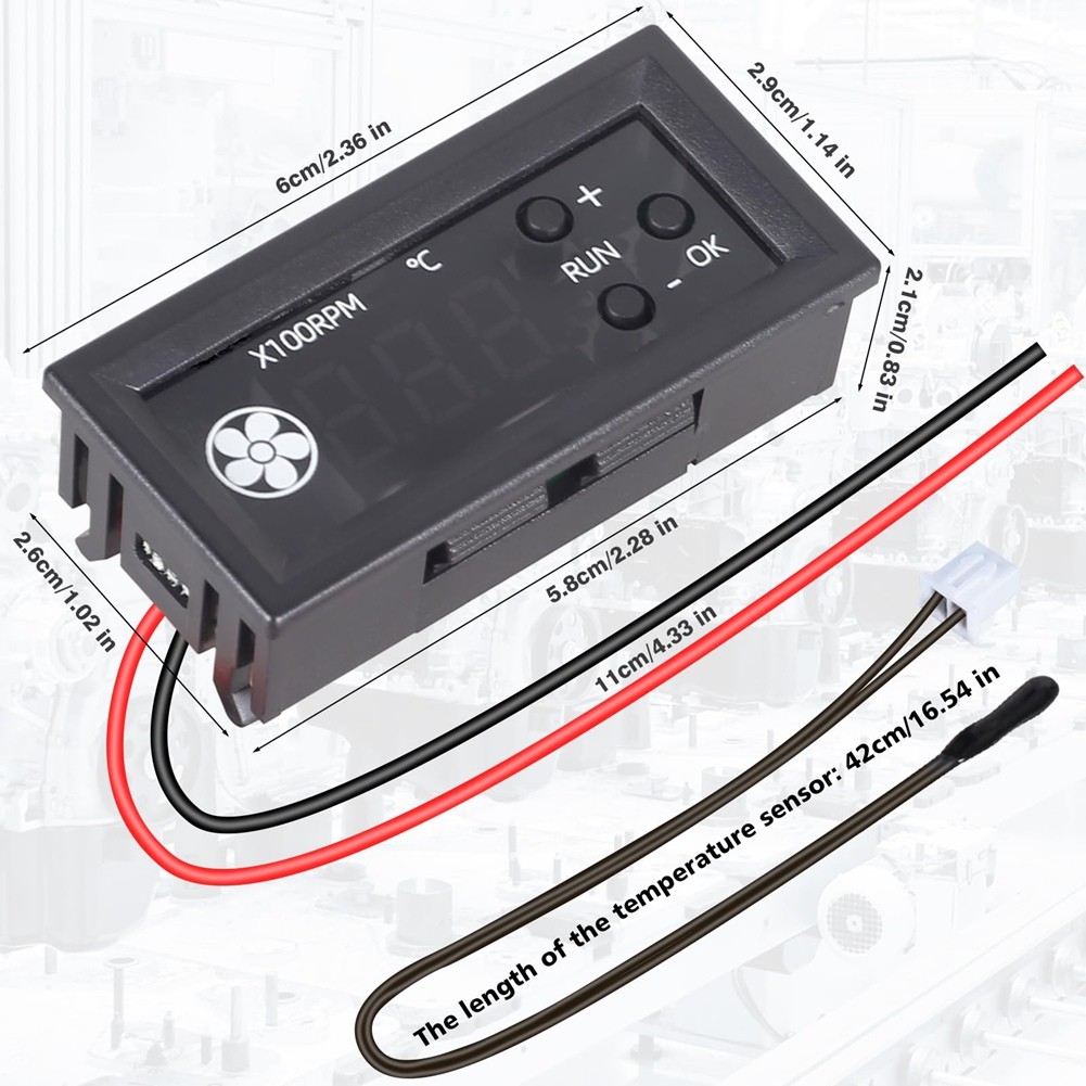 Fan Temperature Controller,DC 12V PWM 4-Wire Fan Speed Controller Module9695