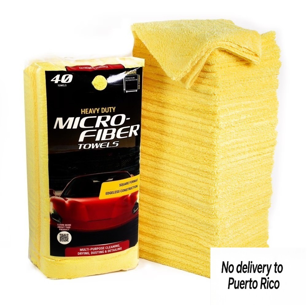 Heavy DutyMulti-Purpose Microfiber Detailing Towel,40Pack,Yellow
