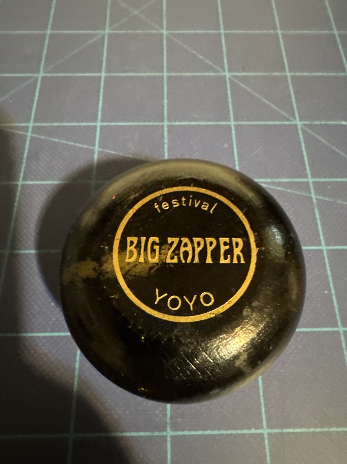 Vintage Big Zapper Festival YOYO- WOODEN Black w/Gold Sweden Rare Needs String