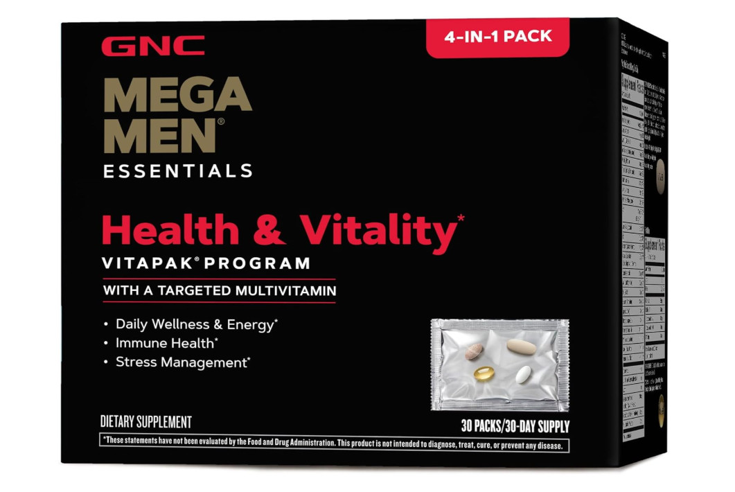 GNC Mega Men Health & Vitality Vitapak 30 Daily Pcks 4-in-1 Complete Daily 07/26