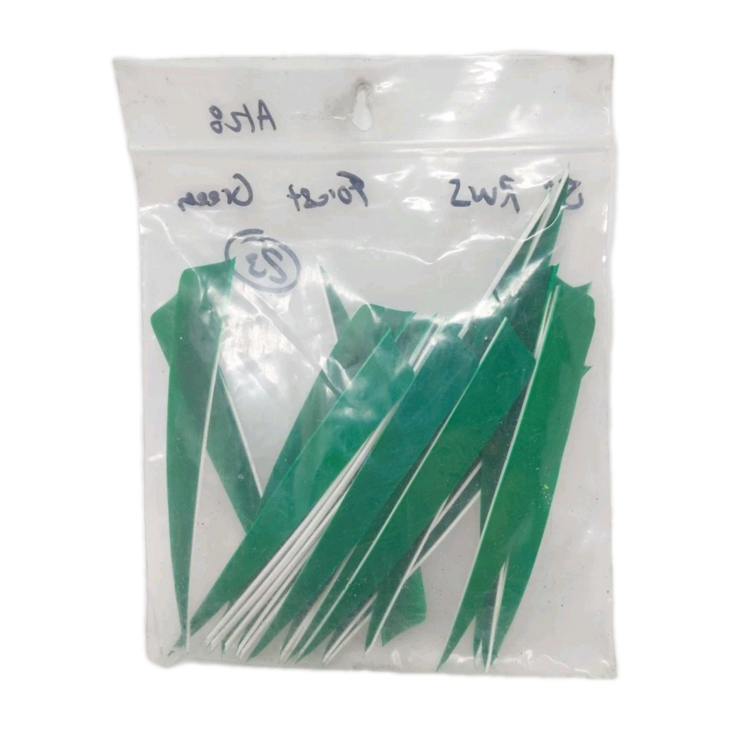 23 Count Archery Arrow Feathers 5" Right Wing Shield: Forest Green