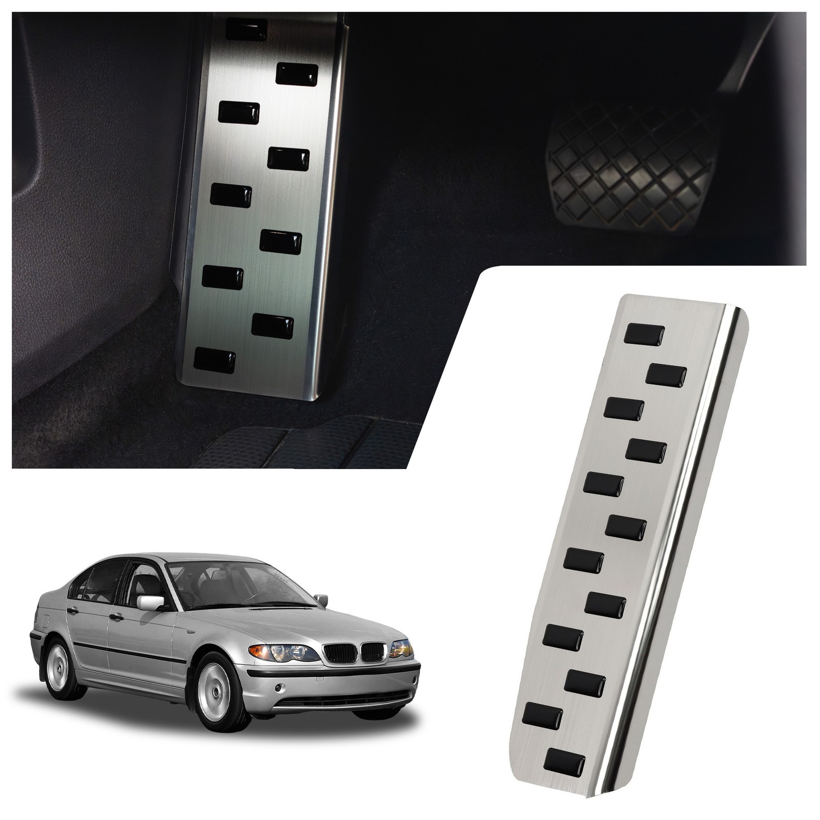 Footrest Plate for BMW 3 Series Sedan (E46) 4D 1998-2005 Black | Silver