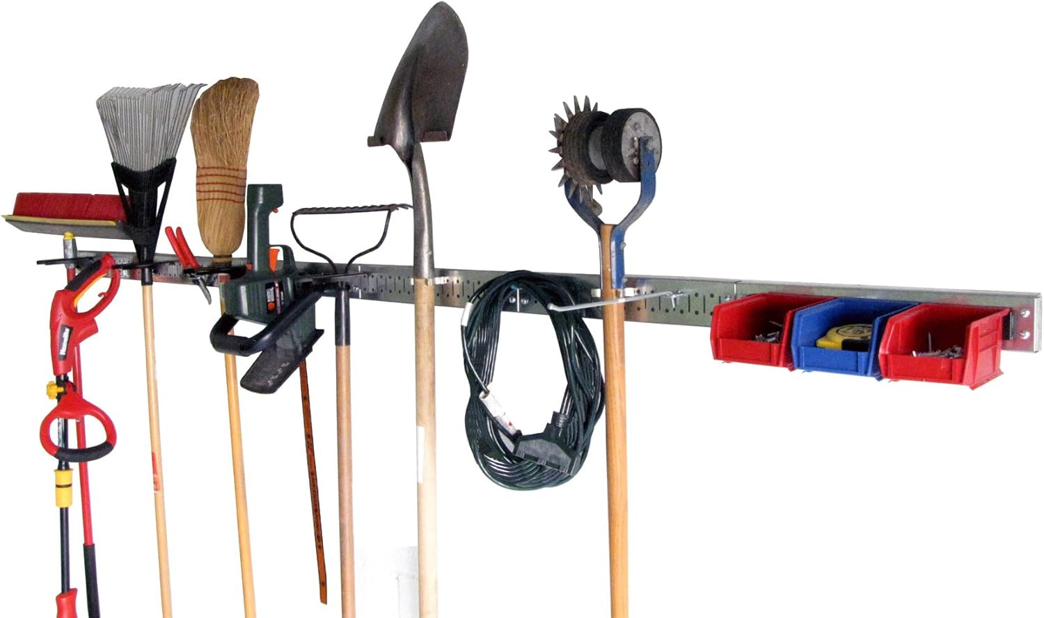 8-Foot Metal Pegboard Strip Garage Rail Organizer Pack