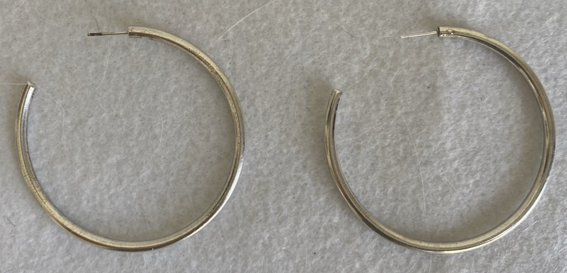 Solid Sterling Silver Earring Loop 2 Inches Dia. 15 Grams