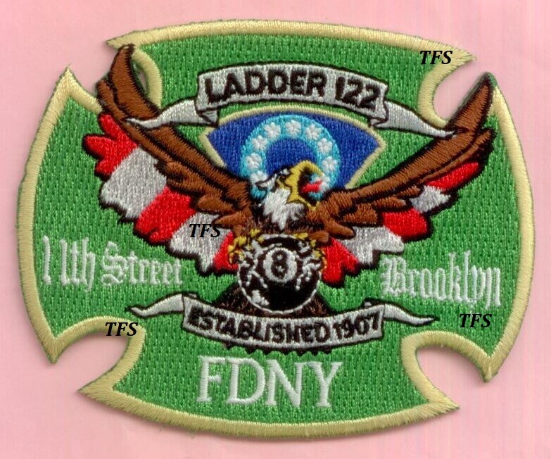 New York City Fire Dept Ladder 122 Patch Green