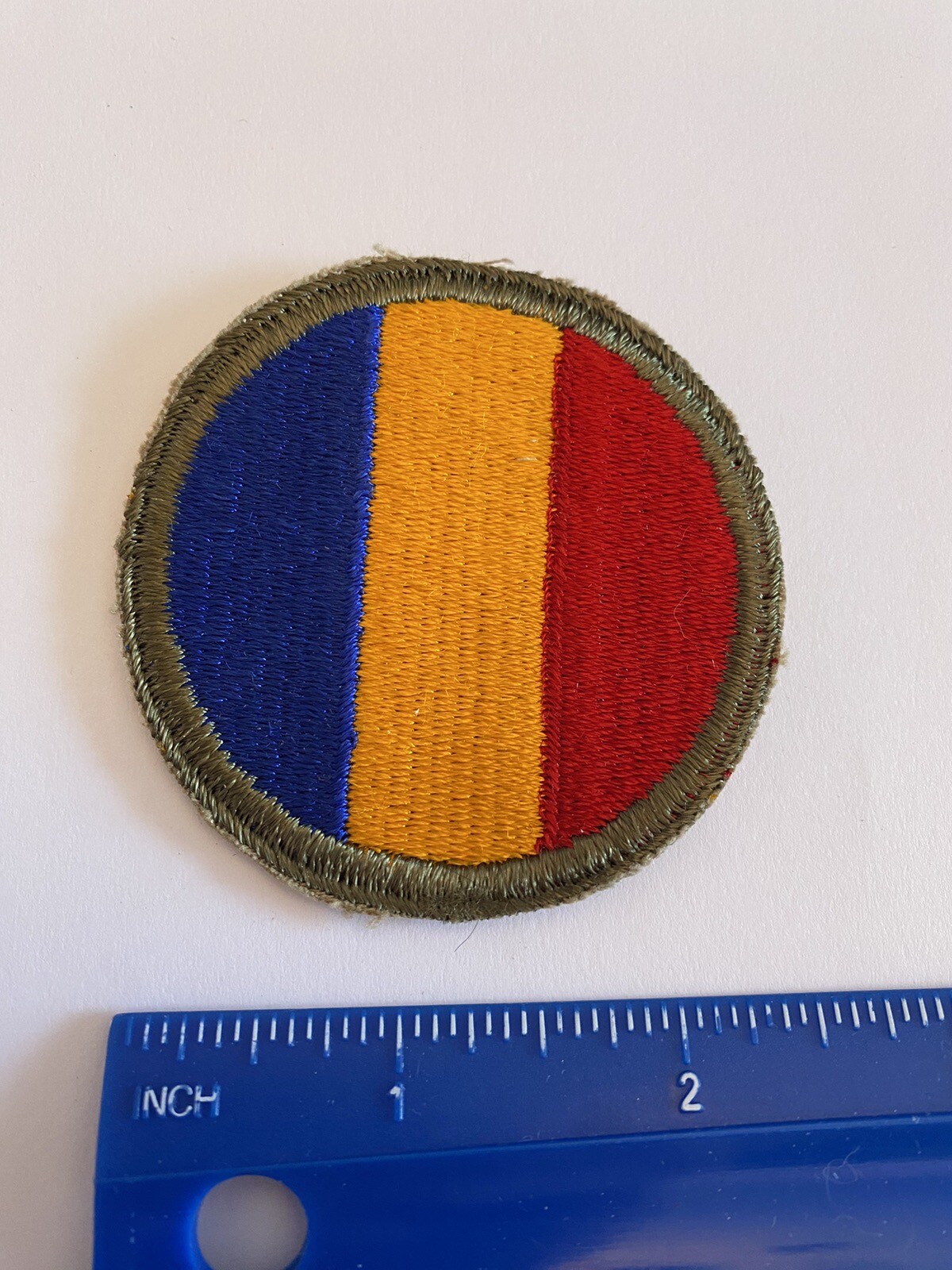 US Army Replacement And School Patch Round Yellow Blue Red INV5498