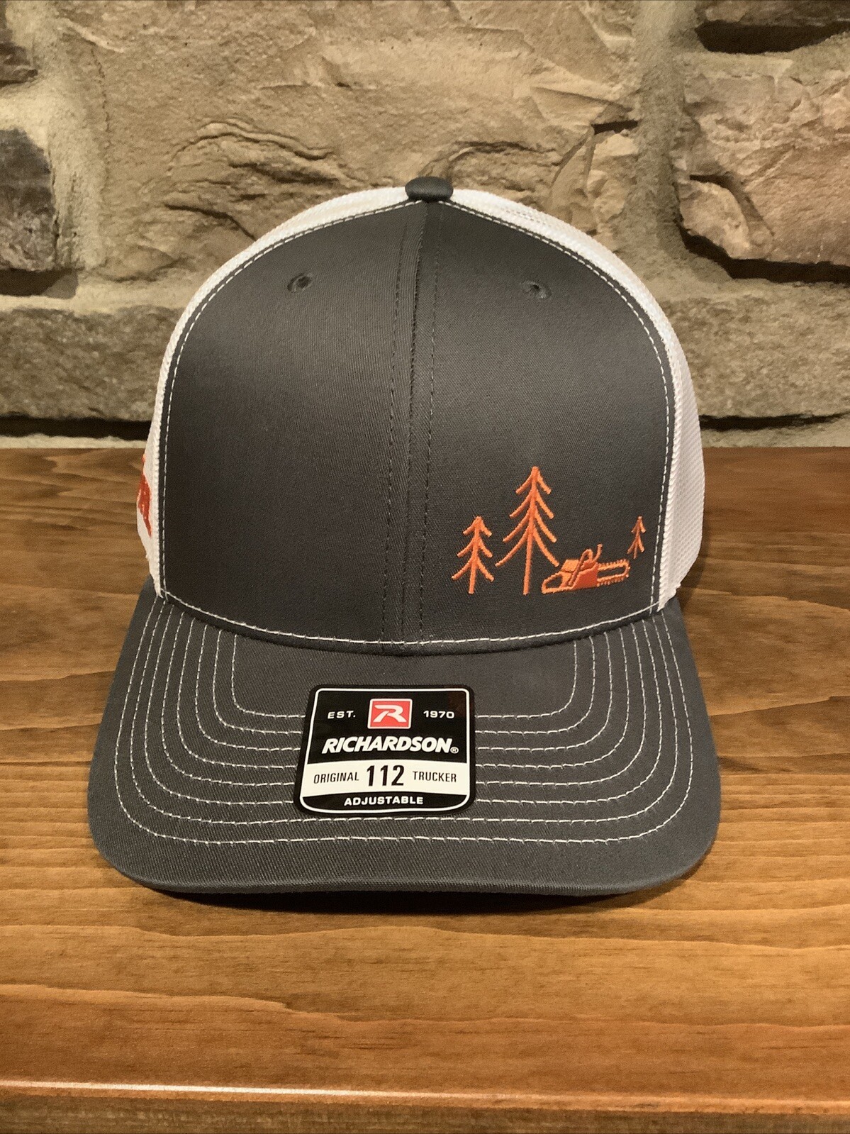 Stihl Richardson Adjustable Gray/White  Chainsaw Trucker Hat