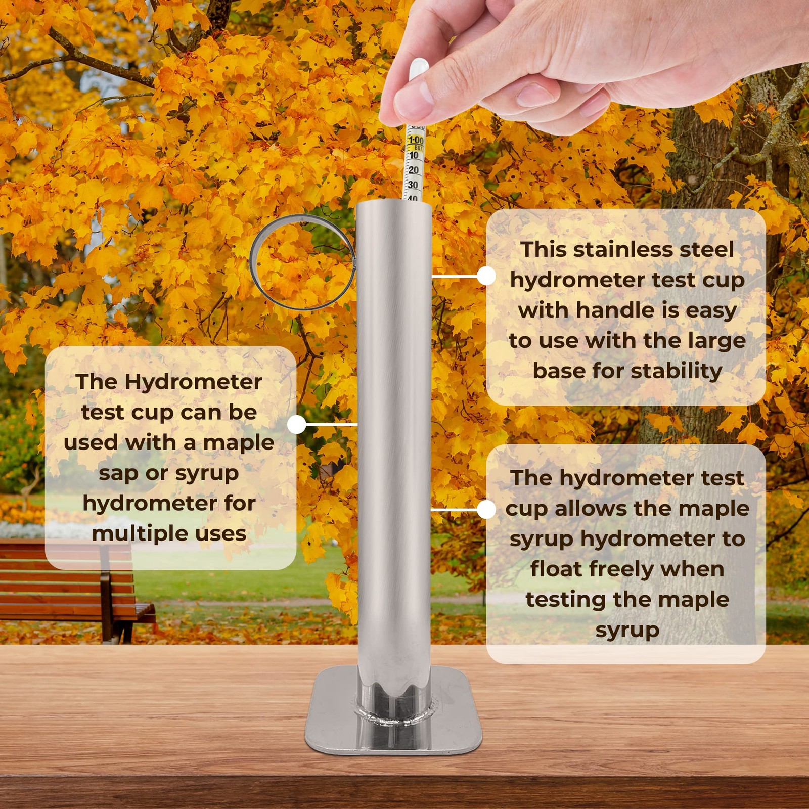 Maple Syrup Hydrometer Test Cup - 8 Inch Tree Tapping Cup...