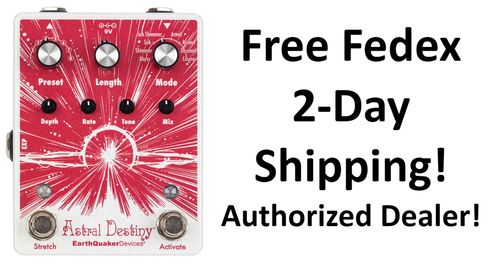 New EarthQuaker Devices Astral Destiny Octave Reverb Guitar Effects Pedal