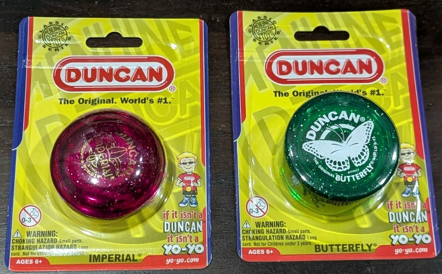 Duncan Yoyo Purple and  Green Original Classic Series Yo-Yo Toy (Lot of 2)
