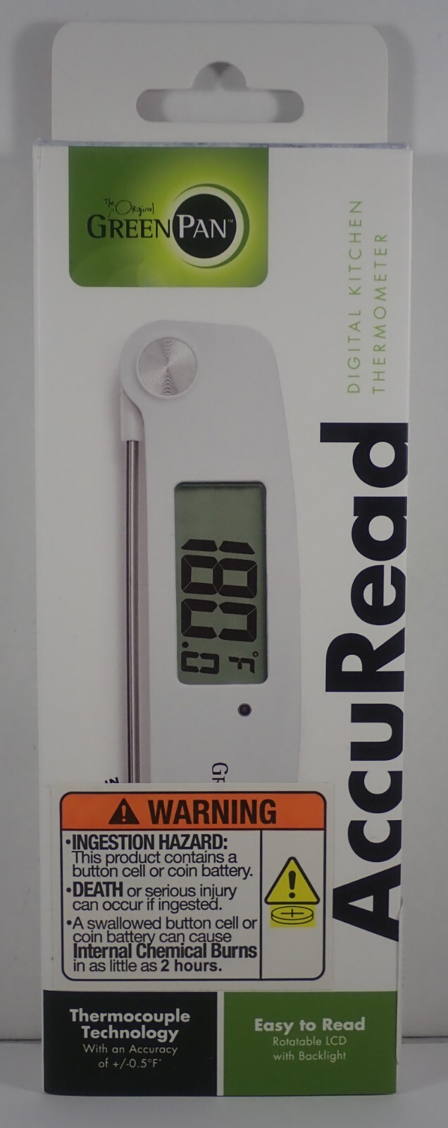 NIB GREENPAN ACCUREAD DIGITAL KITCHEN INSTANT READ FOOD THERMOMETER MSRP $99.95
