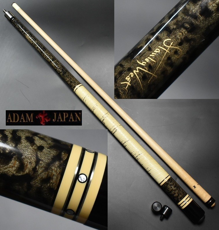 Vintage Stanley West by ADAM Cue Lizard Leather Wrap 14-pin Billiard Pool stick