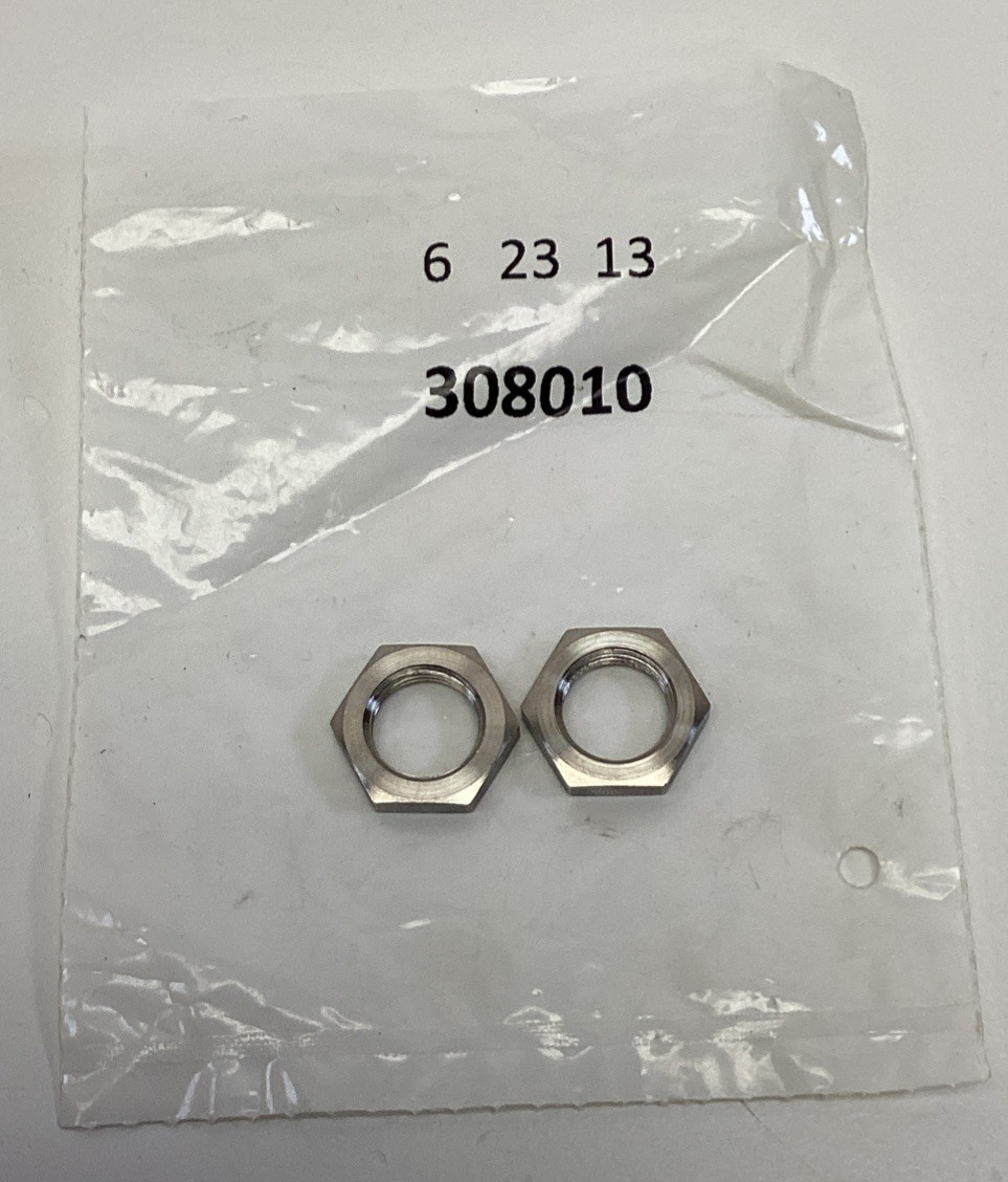 TE 308010 M12 Hex Thin Jam Nuts for Sensors 2-Pack